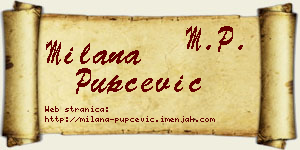 Milana Pupčević vizit kartica